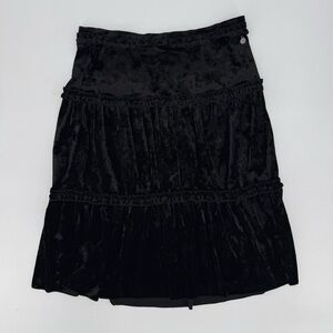 Black Velvet Midi Skirt Whimsigoth Witchy Dark Academia Gothic Dark Coquette